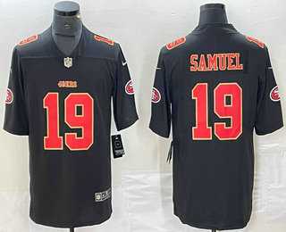Men%27s San Francisco 49ers #19 Deebo Samuel Black Red Fashion Vapor Limited Stitched Jersey